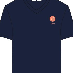 v-hals t-shirt 100 % biologisch katoen navy